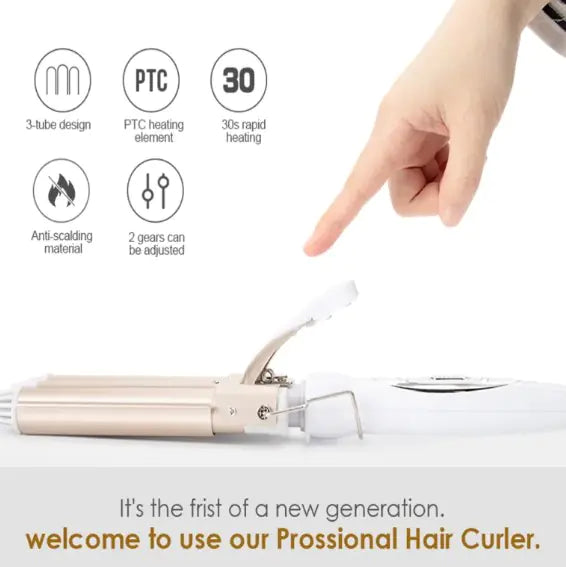 Three-Cylinder Ceramic Curling Iron