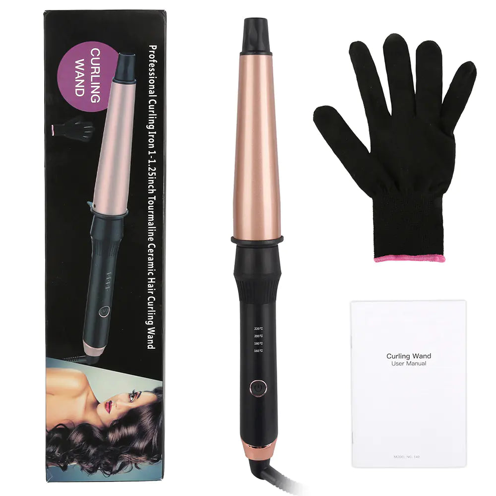 Ceramic Curling Wand - Rose Gold Conical Curling Iron