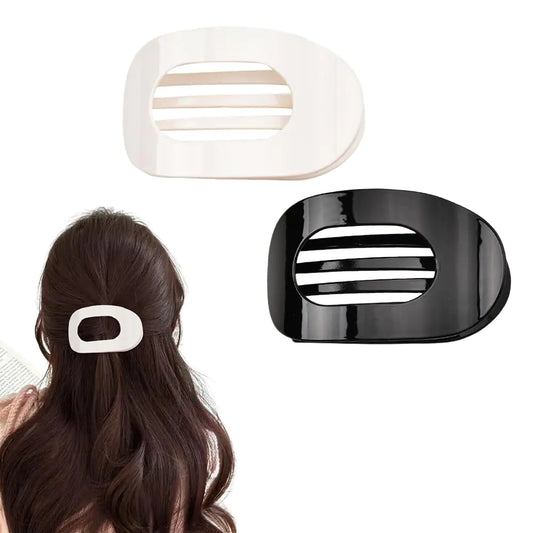 Large Flat Hair Clips for Girls Flat Hair Claw Clip for Girls Flat Round Hair Clips for Thick Thin Hair Barrettes for Women Duck Billed Hair Clips Pins for Girls 2 Pcs Non-Slip Hair Clips